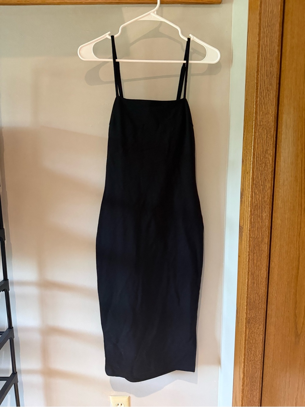 Lulu's Black Spaghetti Strap Midi Dress
